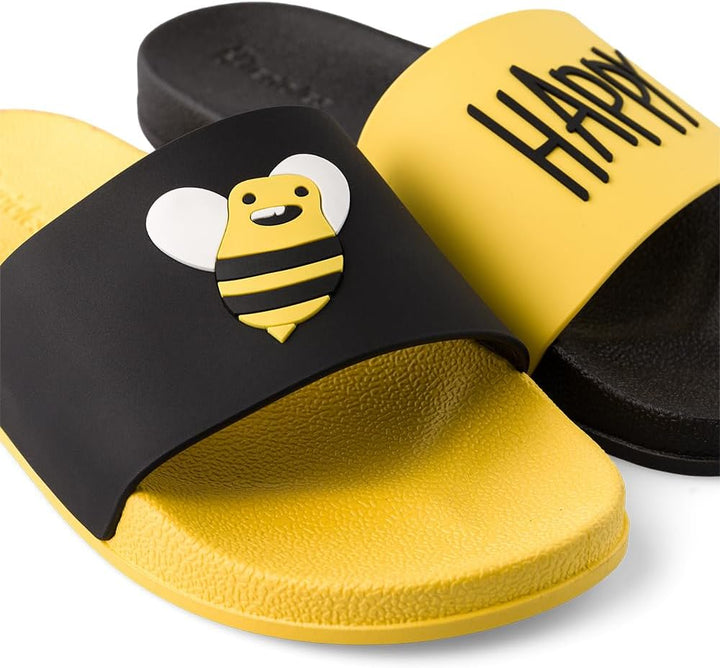 Dedoles Badeschuhe Damen Herren & Kinder Badesandalen lustige Designs Bücher Kaffee Party Pizza Fuch