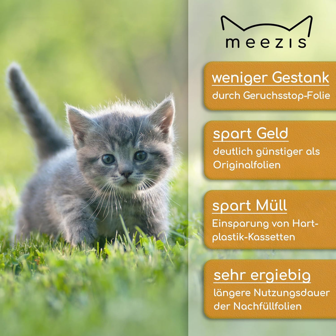 kittybag Nachfüllfolie 4-Pack - kompatibel mit Nachfüllkassetten für Littycat Katzenstreu-Entsorgung