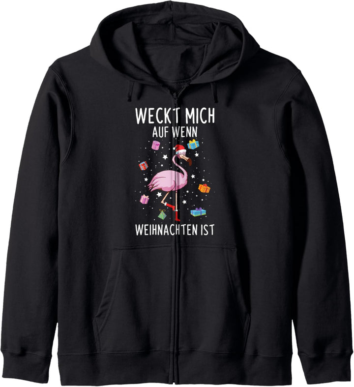 Weckt Mich Auf Wenn Weihnachten Ist Flamingo Kapuzenjacke
