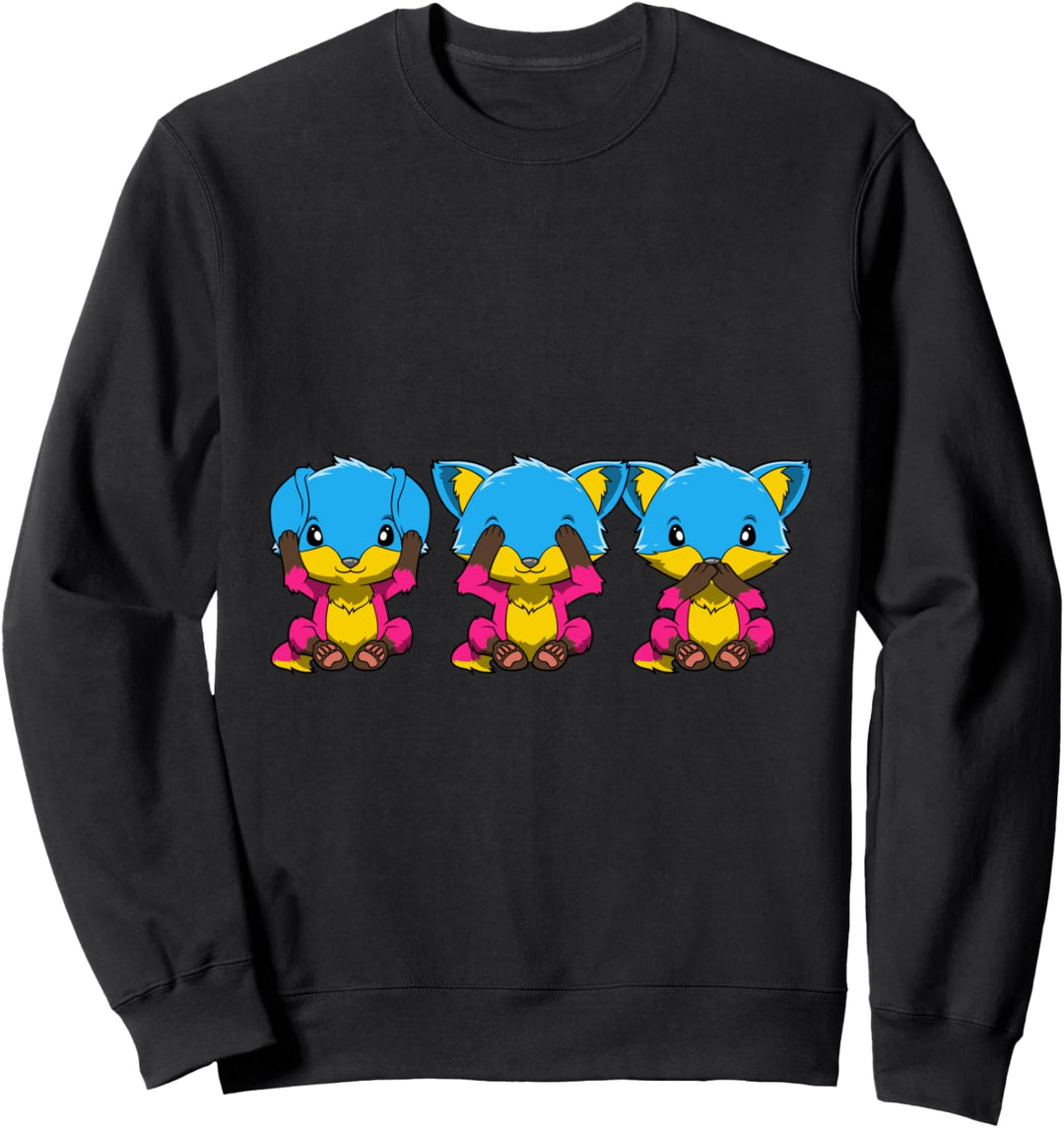 Niedliche pansexuelle drei weise Füchse Sweatshirt