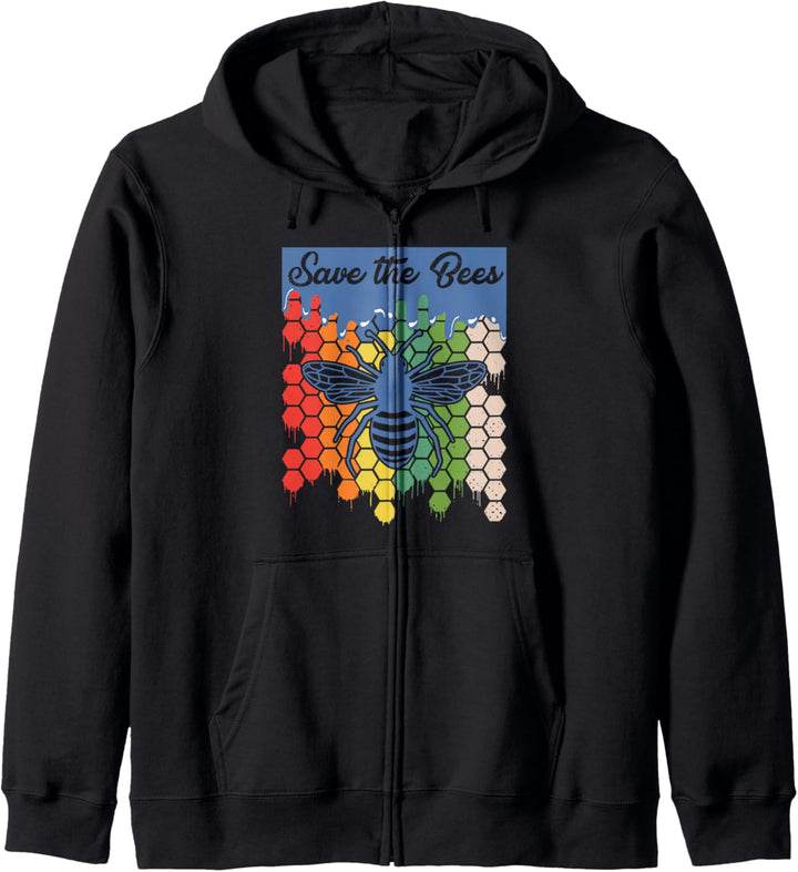 Rettet die Bienen Honigbiene Bunte Bienenstock-Imkergeschenk Kapuzenjacke