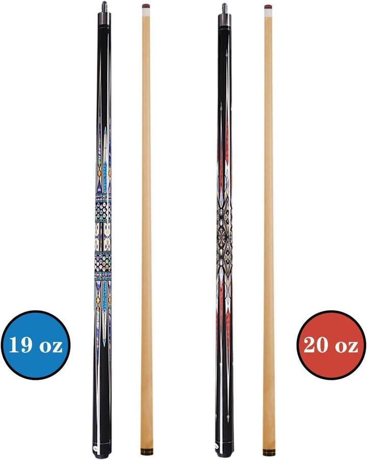 58 Inch13mm 19oz/20oz Maple Billiard Stick Pool Cue Set, Canadian Maple Professional Billiard Pool C