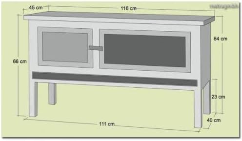 Kaninchenstall - 116x66x45cm - Hasenstall