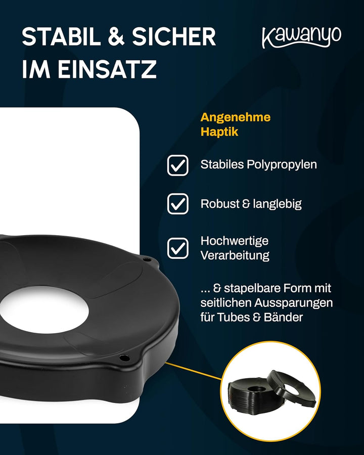 Ballschale für Gymnastikbälle als Wegrollsperre zum sicheren Trainieren – Gymnastikball Halterung ge