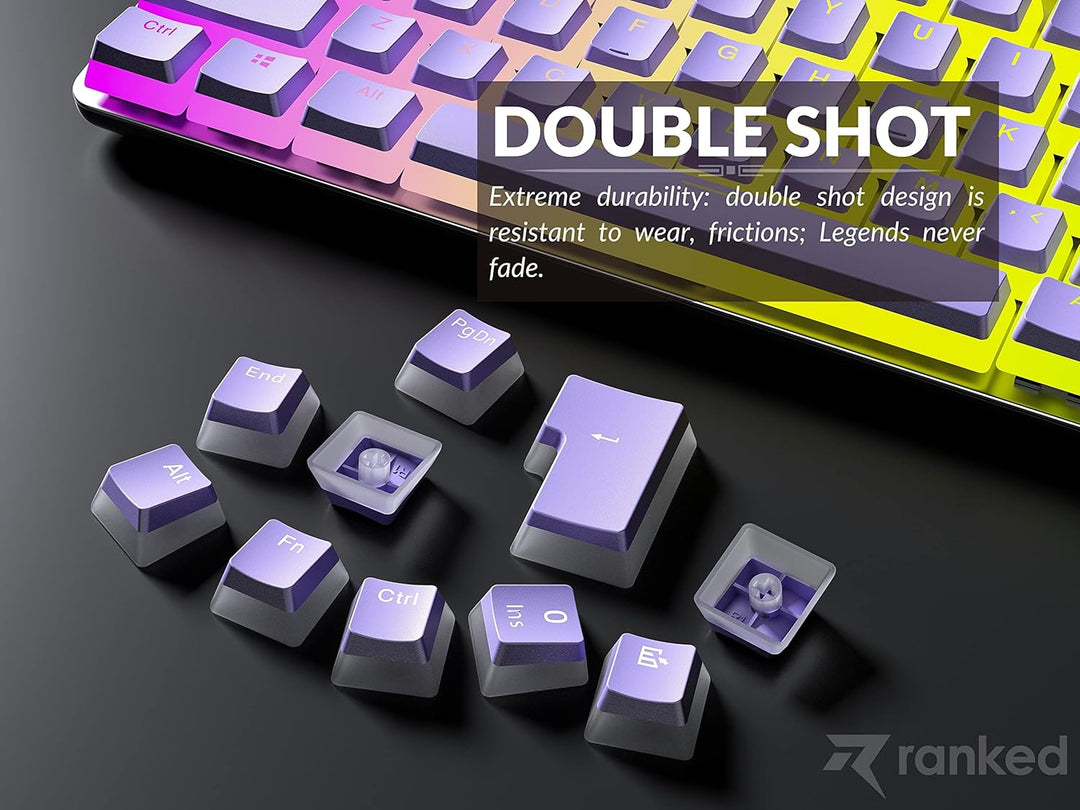 Ranked Pudding v2 PBT-Tastenkappen | 145 Double Shot Transluzent ANSI US- und ISO-Layout | OEM-Profi