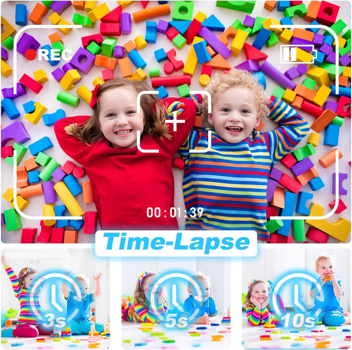 Kinderkamera Sofortbildkamera, 2.4 Zoll Bildschirm Fotoapparat Kinder, Digitalkamera 1080P mit 32G S