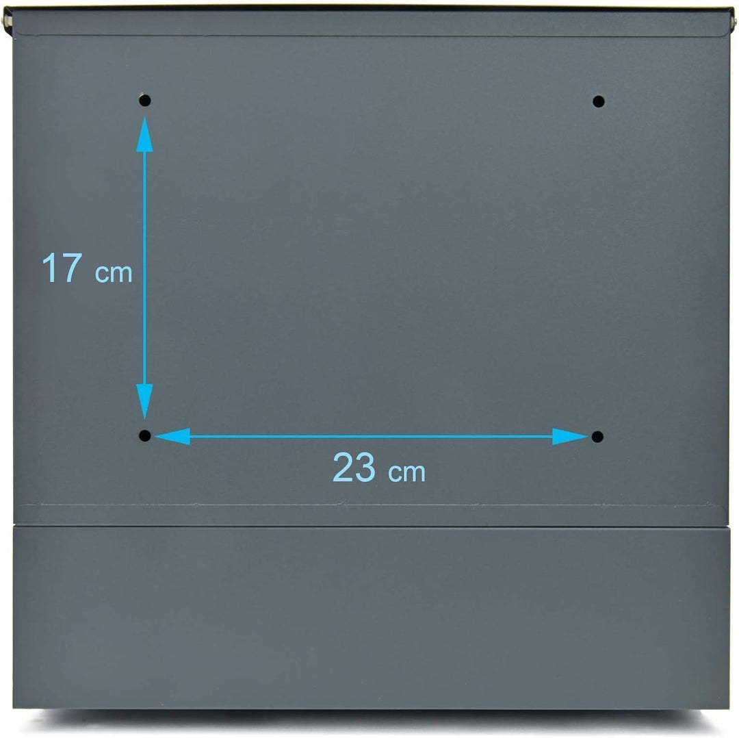 Verda Briefkasten mit Zeitungsfach, 2X Schlüssel, 37 x 37 x 11cm, personalisiert, UV-Farbe, Edelstah