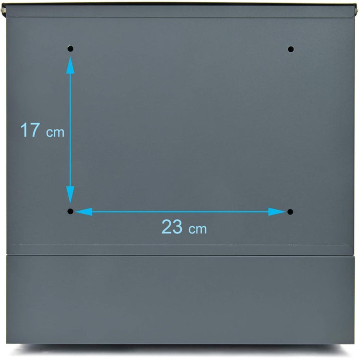 Verda Briefkasten mit Zeitungsfach, 2X Schlüssel, 37 x 37 x 11cm, personalisiert, UV-Farbe, Edelstah