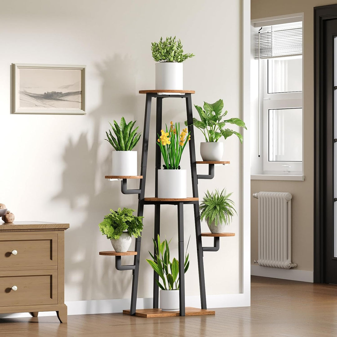 HOOBRO Pflanzenständer mit 3-flammiger Pflanzenlampe, Blumenständer, Pflanzenregal mit Timerfunktion