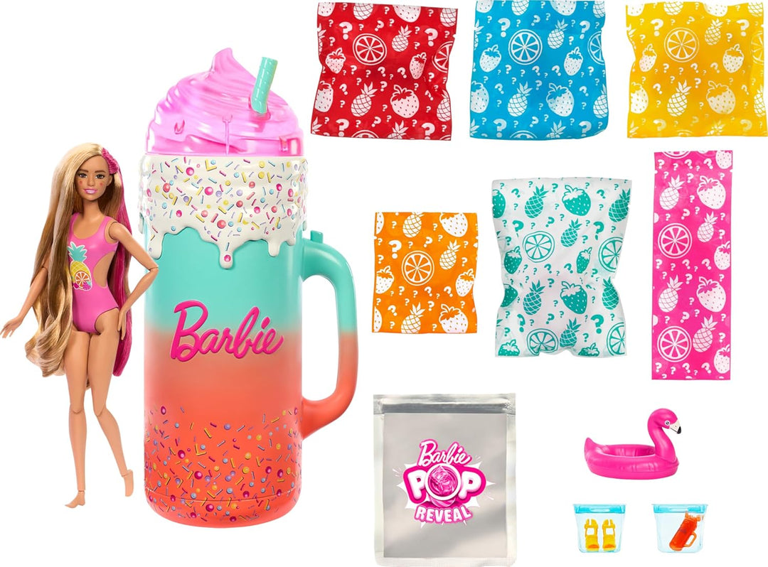 BARBIE Pop Reveal Rise & Surprise Geschenkset - über 15 Überraschungen, inklusive aufsteigender Barb
