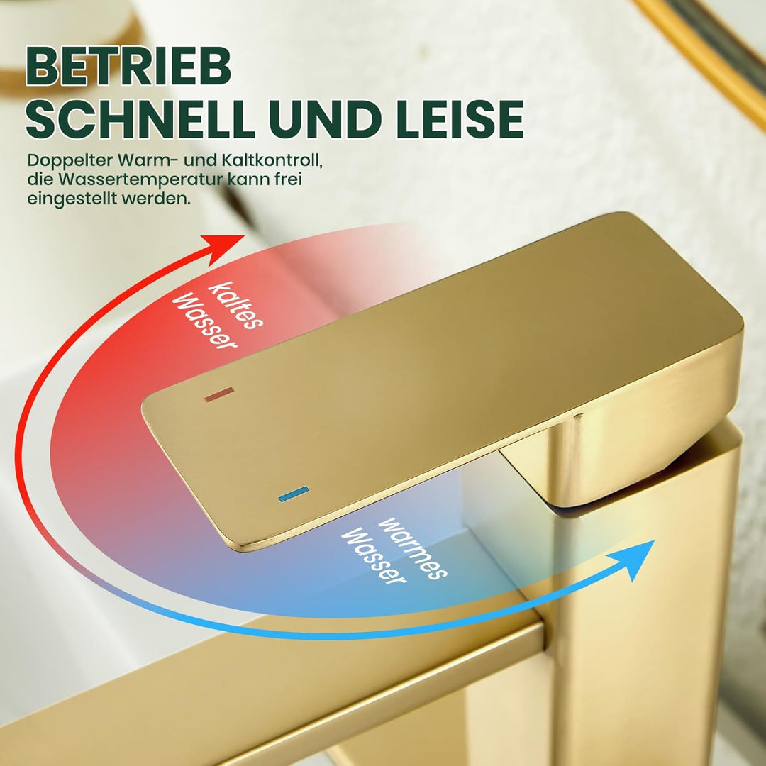 Wasserhahn Bad Waschtischarmatur Einhand Klein Einhebelmischer Waschbeckenarmatur Edelstahl für Wasc