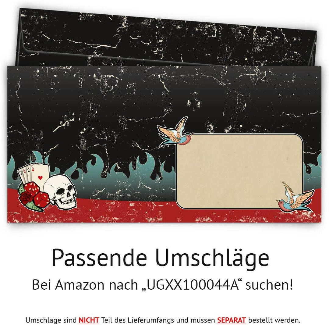 Hochzeit Einladungen (10 Stück) - Rockabilly - Hochzeitskarten Vintage Rock 1950er