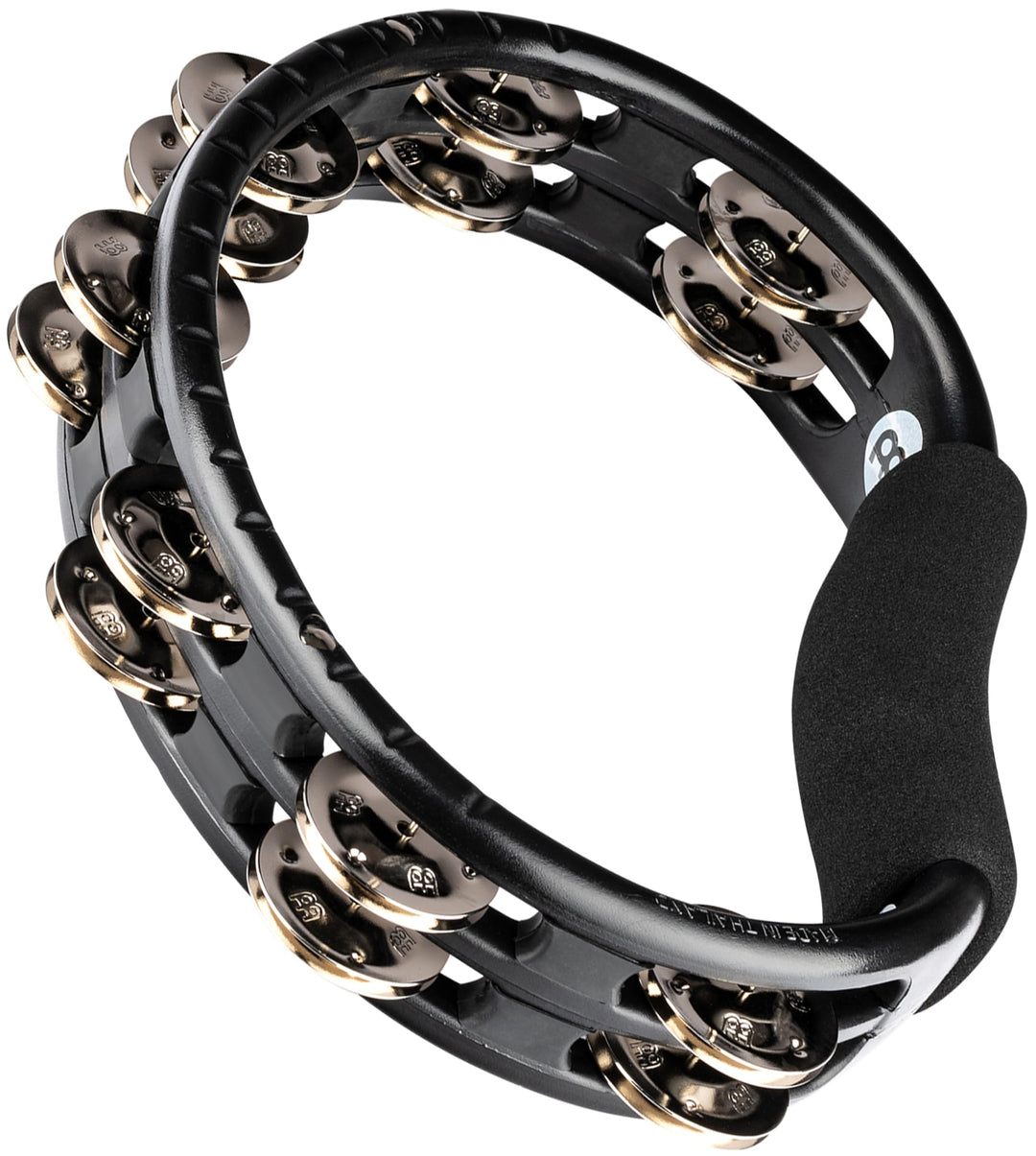 Meinl Percussion TMT1BK Tambourine (ABS-Plastik) mit Stahlschellen (2-reihig) - Handmodell, schwarz