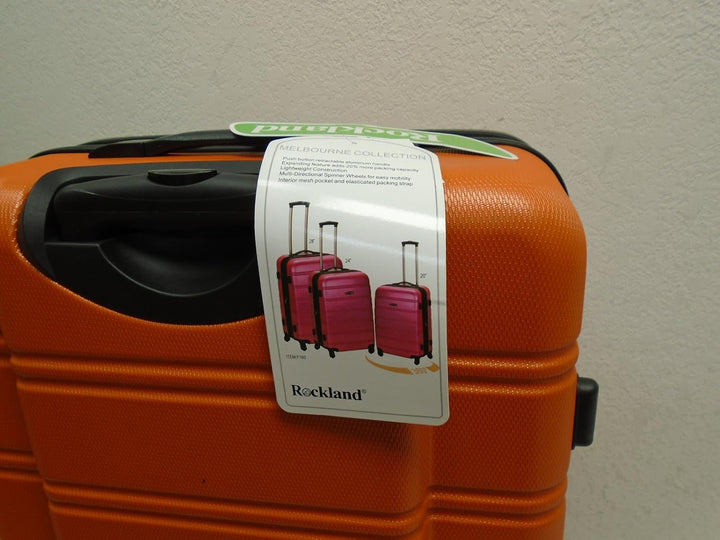 Rockland Melbourne Hardside Erweiterbares Spinner-Rad Gepäck, Orange/Abendrot im Zickzackmuster (Sun