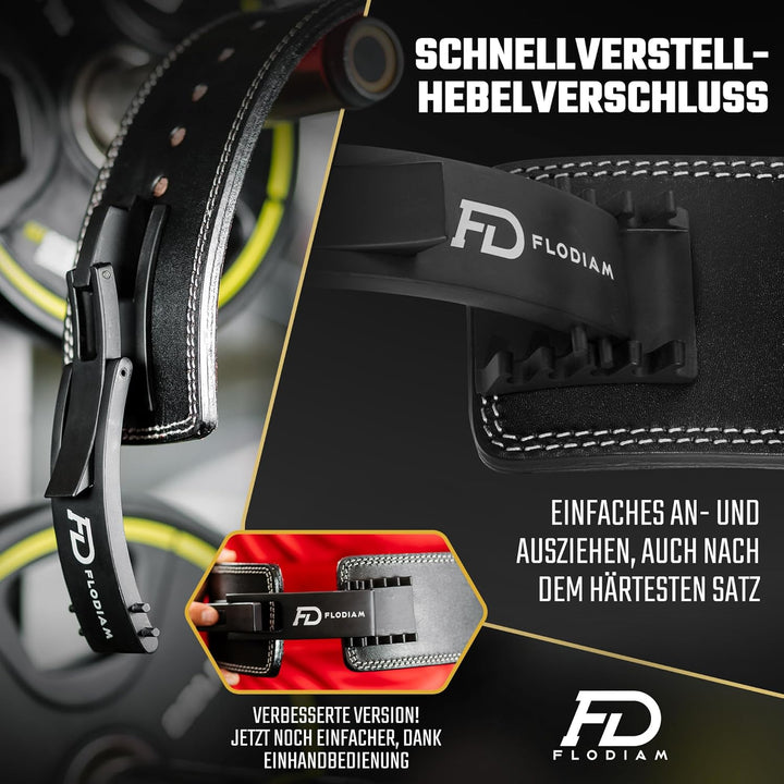 Profi Gewichthebergürtel Full Power Design Herren &amp; Damen [Schnellverstell] Hebelverschluss Gym Lift