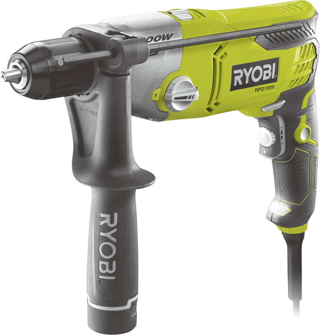 Ryobi RPD1200K 2-stufiger Schlagbohrer, 1200 W, 360 Grad Fall, 230 V, 1200 W