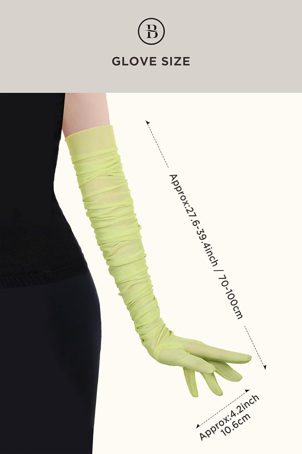 BABEYOND Lange Handschuhe für Damen - Weiches Stretch-Mesh-Tüll, Elegante Opernhandschuhe für Hochze
