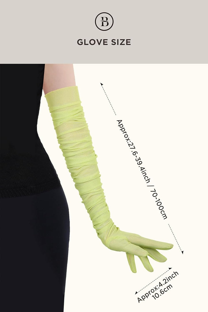 BABEYOND Lange Handschuhe für Damen - Weiches Stretch-Mesh-Tüll, Elegante Opernhandschuhe für Hochze