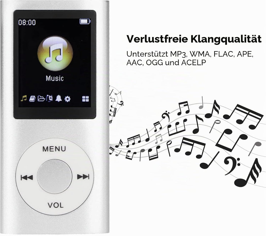 MP3-Player, Musik-Player mit 1,8-Zoll-LCD-Bildschirm, USB-Anschluss, Schlanker, Klassischer Digitale