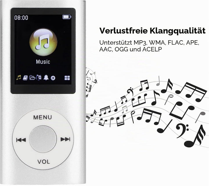 MP3-Player, Musik-Player mit 1,8-Zoll-LCD-Bildschirm, USB-Anschluss, Schlanker, Klassischer Digitale