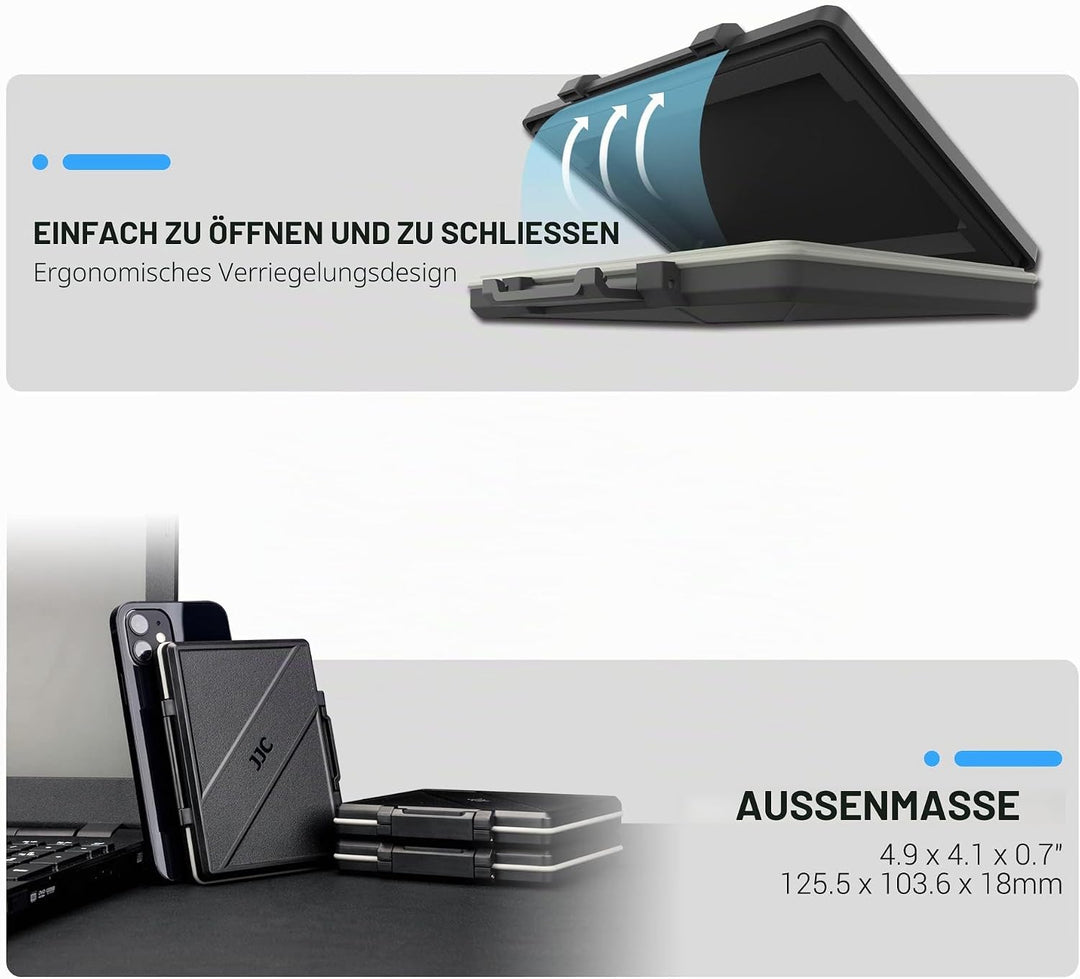JJC SSD Speicherkarten Etui Tasche Aufbewahrung für 2,5 Zoll interne Solid State Drive, Wasserdicht