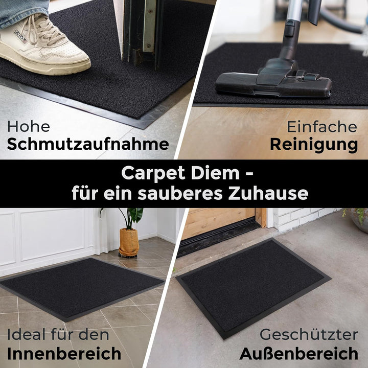 Carpet Diem Fussmatte, einfach sauber I Schmutzfangmatte Eingangsbereich - Fussmatte Innen & Aussen,