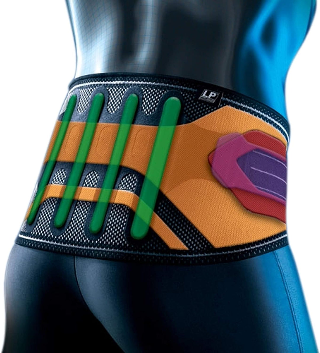 LP Support X-TREMUS 161XT aktive Rücken-Bandage 2.0 mit Zuggurten - Rückenschutz, Grösse:S, Farbe:sc