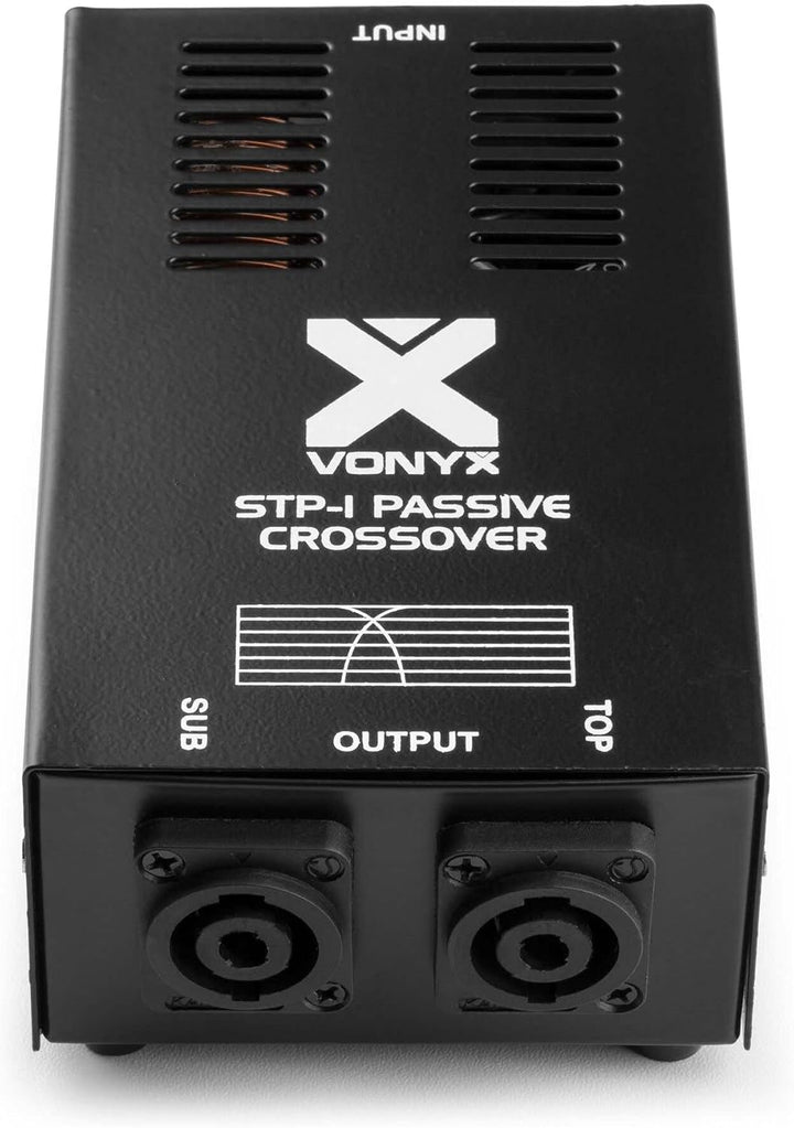 SkyTec STP-1 Passive Frequenzweiche, 2-Wege Powercon Weiche,1000 Watt, 1 Input, 1 Sub und 1 Top Outp