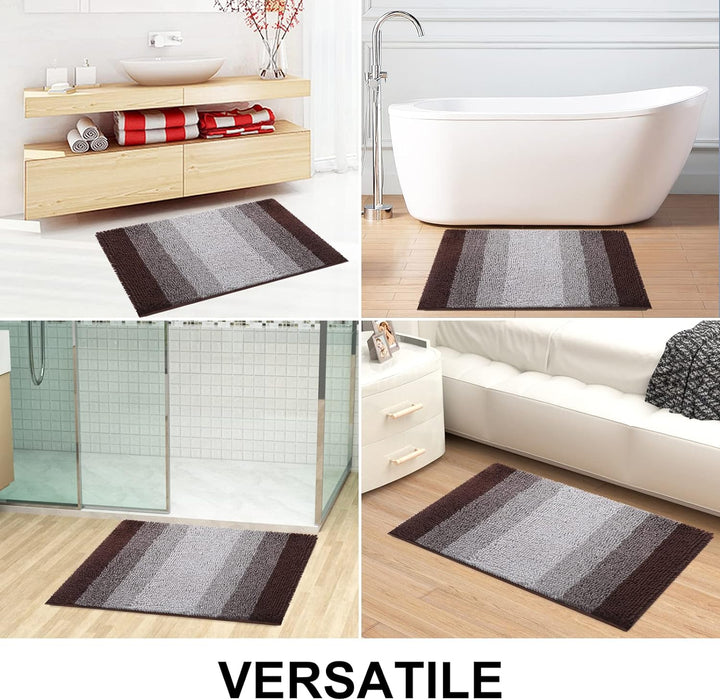 Homaxy Chenille Badezimmerteppich rutschfeste Hochflor Badematte Waschbar Badteppich Weich Badvorleg