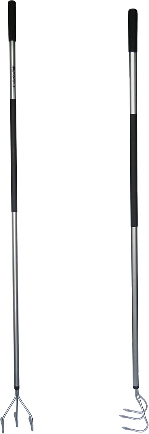 Fiskars Grubber, Länge: 165 cm, Stahlzinken/Aluminium-Stiel, Grau/Schwarz, Ergonomic, 1001301, Grubb