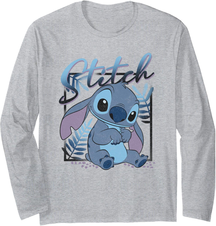 Disney Lilo & Stitch Tropic Blue Leaf Stitch Langarmshirt