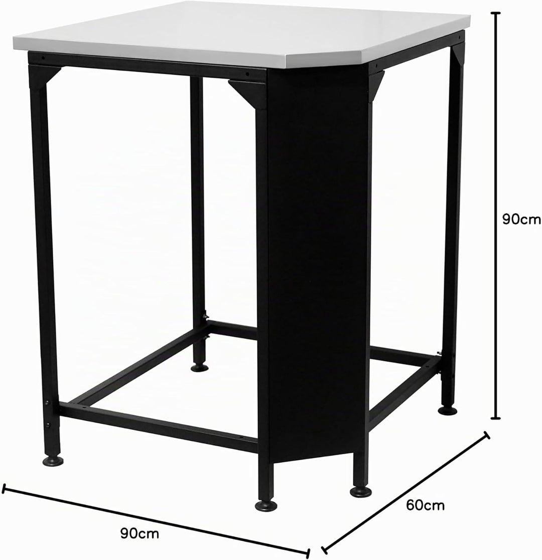cozze Küchentische Outdoor-Küche, Edelstahl, Schwarz, B90 x T60 x H90 cm
