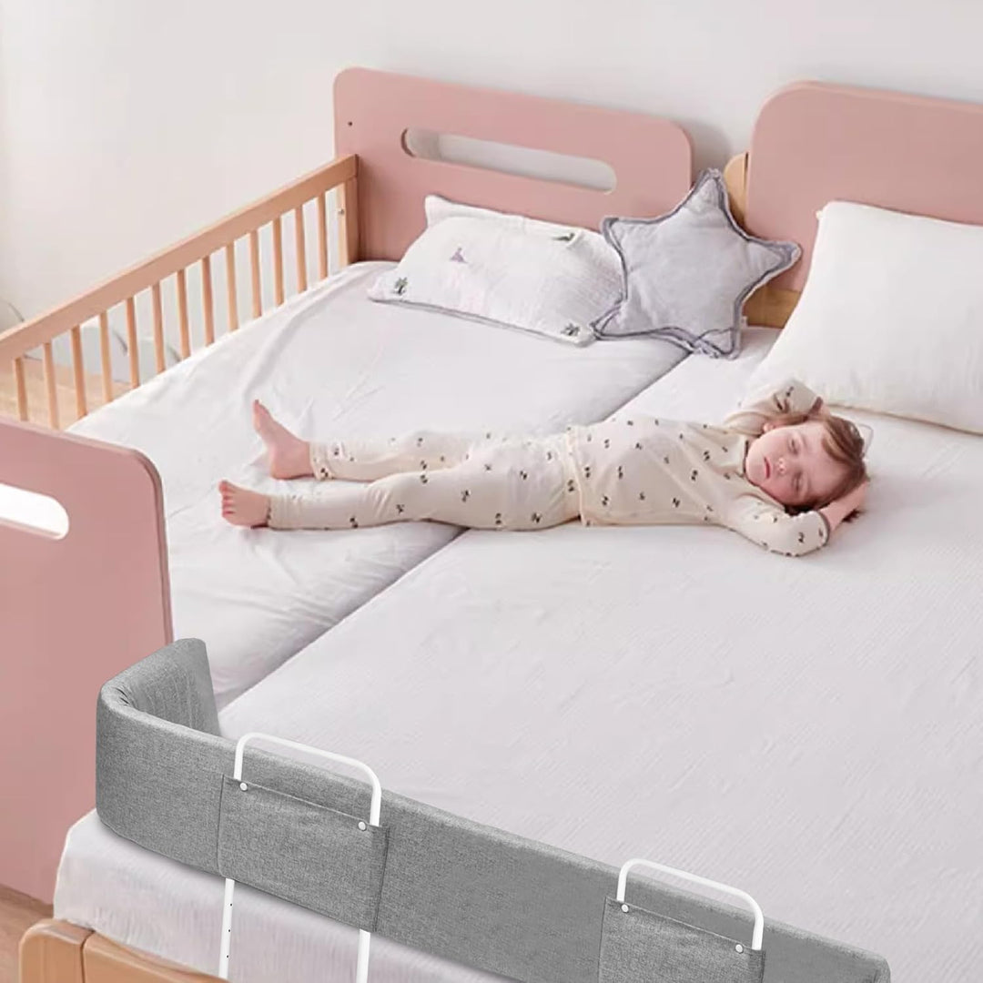SUBTLETY Bettgitter Baby Rausfallschutz Bett 150cm Bettschutzgitter für Kinder 5-Loch Höhenverstellb