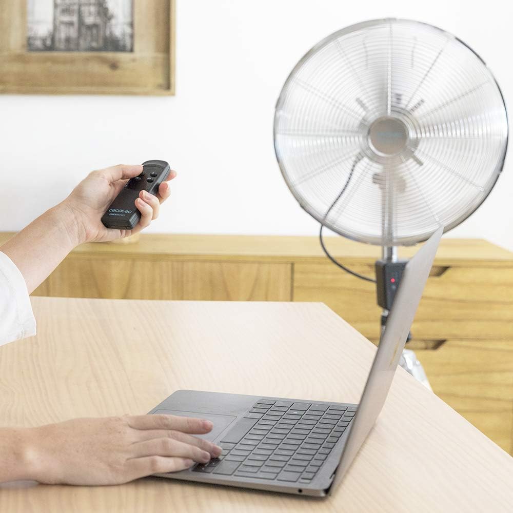 Cecotec Stativlüfter EnergySilence 1200 Woody. 80 W, 3 12-Zoll-Klingen, 30 cm Durchmesser, Kupfermot