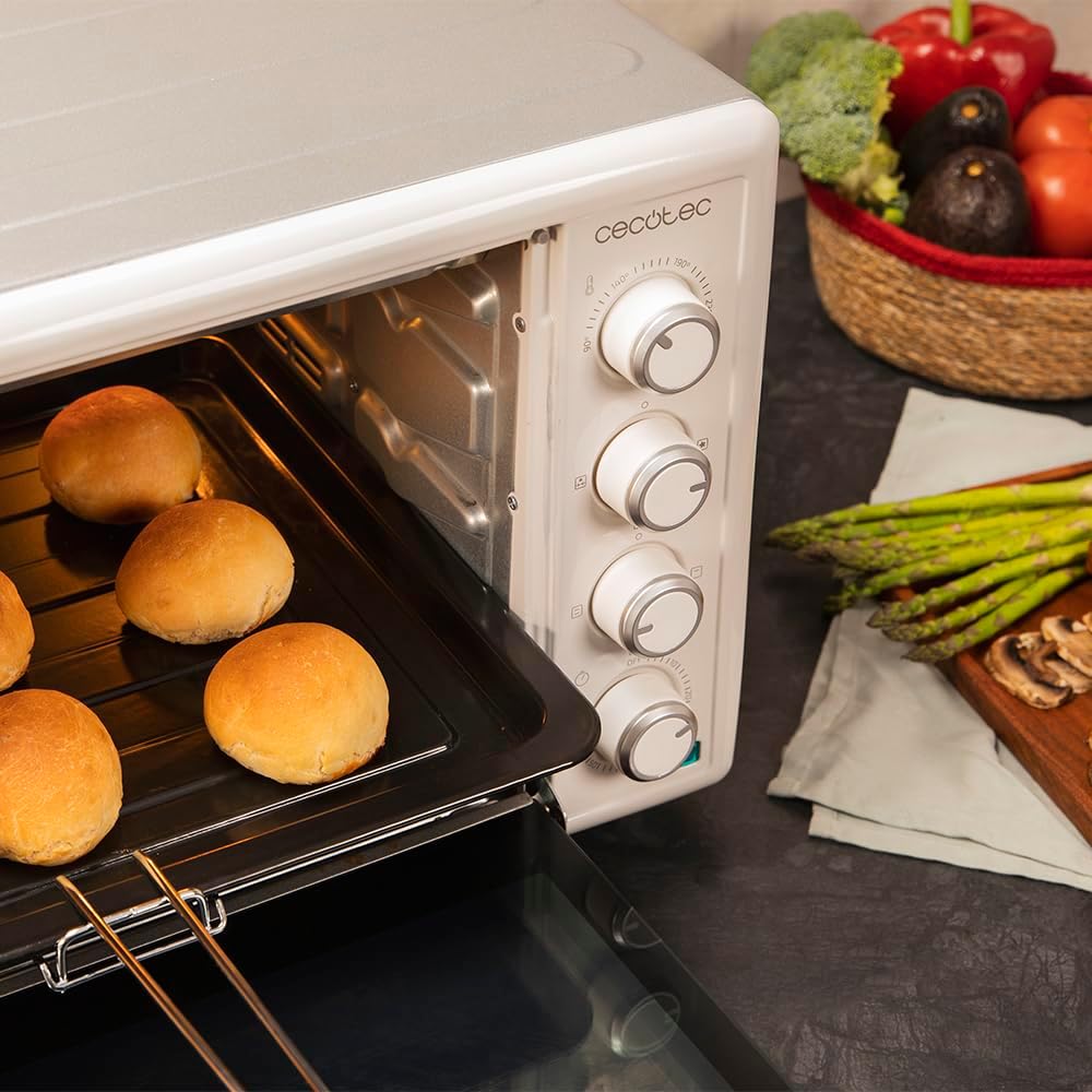 Cecotec Tischkonvektionsofen 60 Liter Bake&Toast 6090 White Gyro. 2200 W, Innenbeleuchtung, 12 Funkt