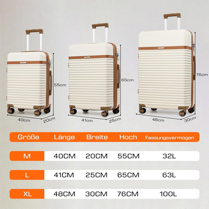 Joyway Koffer Trolleys Mittelgross Koffer, Hartschalen Reisekoffer mit 4 Rollen und TSA Schloss, Erw