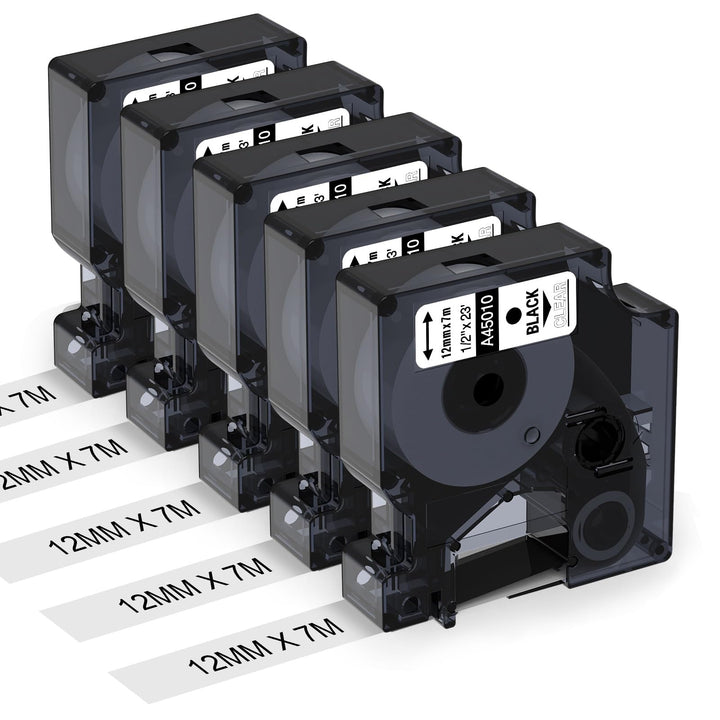 Aken Etikettenband Kompatibel mit Dymo D1 Transparent 12mm x 7m 45010 für LabelManager 160 280 210D