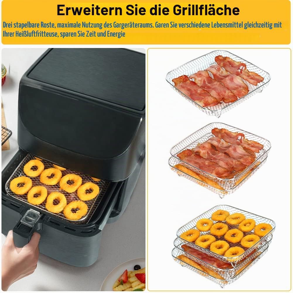 YQL Airfryer Zubehör Grosse für COSORI Turbo Tower Pro Smart 10,8L/Russell Hobbs XXL 8L, 20cm (Diago