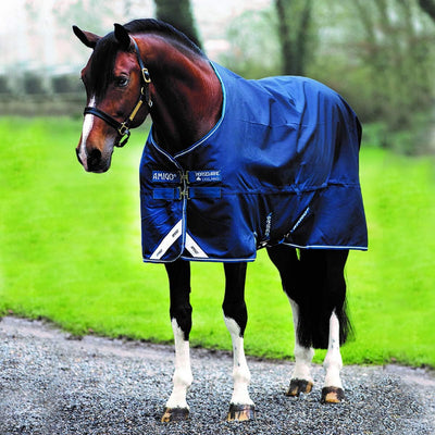 Horseware Amigo Bravo 12 - Winterdecke oder Regendecke 125cm ohne Füllung navy/navy & white blau/sil