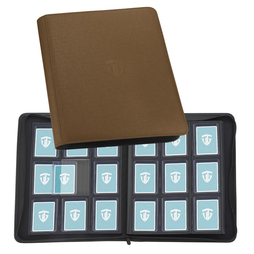 TCGUARD Toploader Sammelkarten Album für 216 Toploader, 9 Fächer Toploader Binder mit Hüllen für 3"x