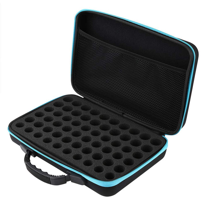 60 Löcher Ätherische Öle Aufbewahrungsbox,Eva Ätherische Öle Tragekoffer Tasche mit Griff Hält 5ml 1