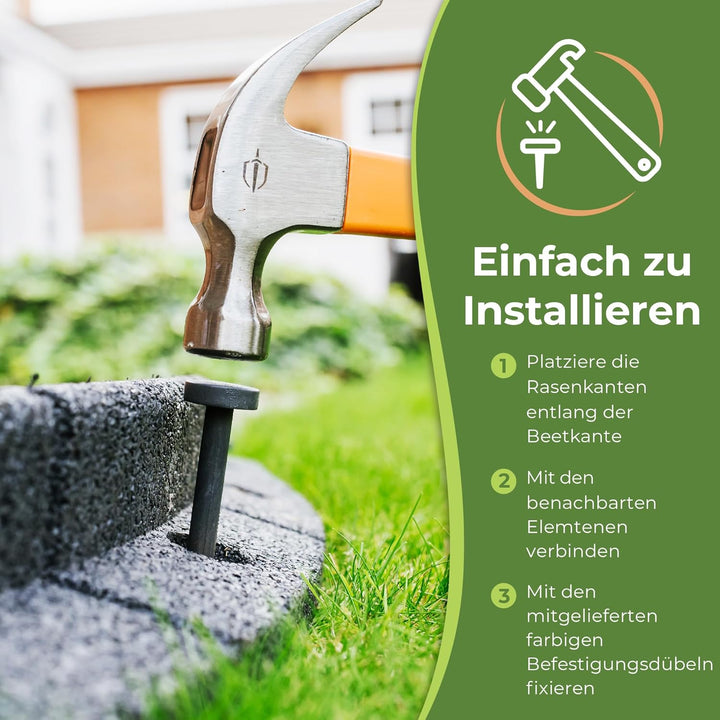 EcoShape FlexiBorder - Flexibel Rasenkante - Beeteinfassung für Rasenflächen - Wege - Erhöhte Begren
