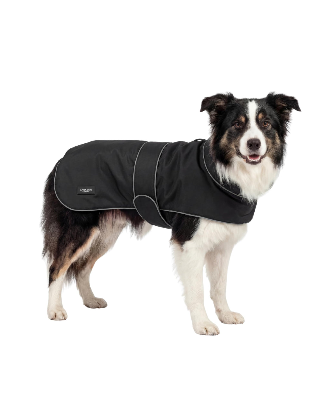 Larkson Hundemantel Schwarz - Jonte - Regenmantel für Kleine & Mittelgrosse Hunde - 10000 mm Wassers