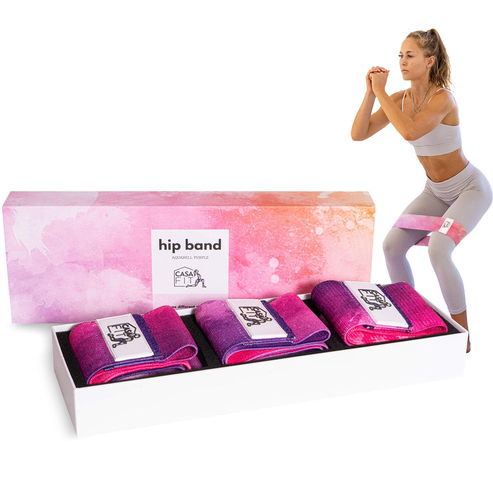 CASAFIT Hip Bands Resistance Bands Fitnessbänder Booty Band aus Stoff 3 Stärken für Beintraining Po-