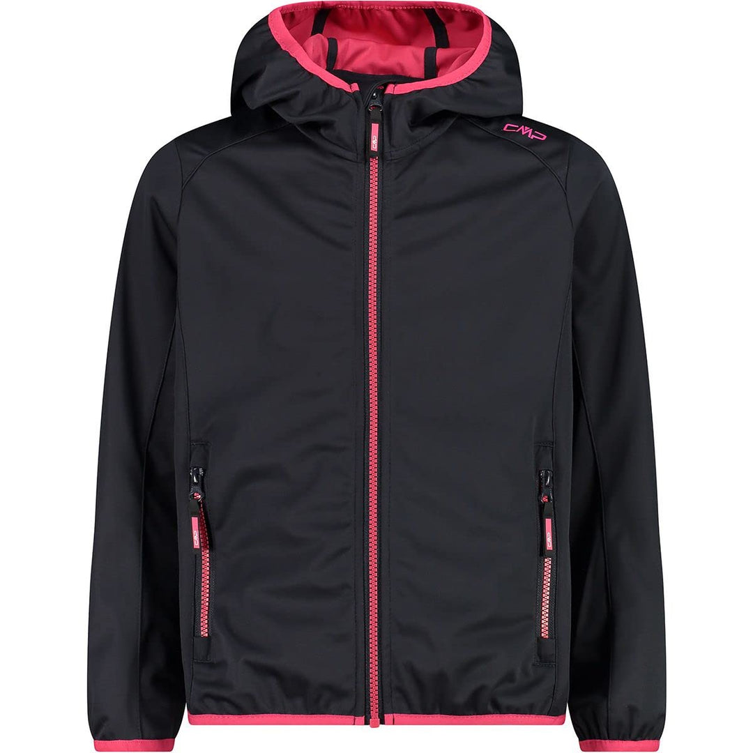 CMP Mädchen Softshell Jacket With Fixed Hood Jacke 92 Anthrazit-Erdbeere, 92 Anthrazit-Erdbeere