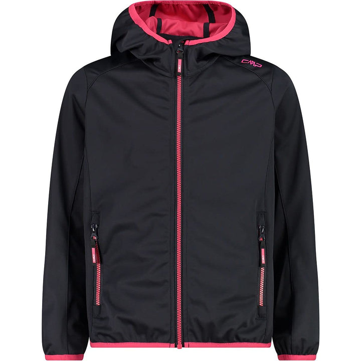 CMP Mädchen Softshell Jacket With Fixed Hood Jacke 92 Anthrazit-Erdbeere, 92 Anthrazit-Erdbeere