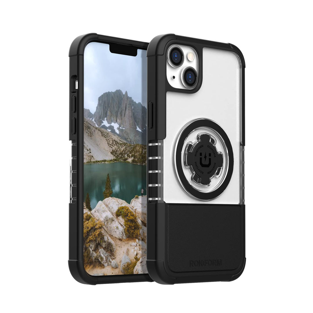 Rokform - iPhone 14 Plus Hülle, Crystal Series, magnetisch + MagSafe kompatibel, klare Apple Hülle,