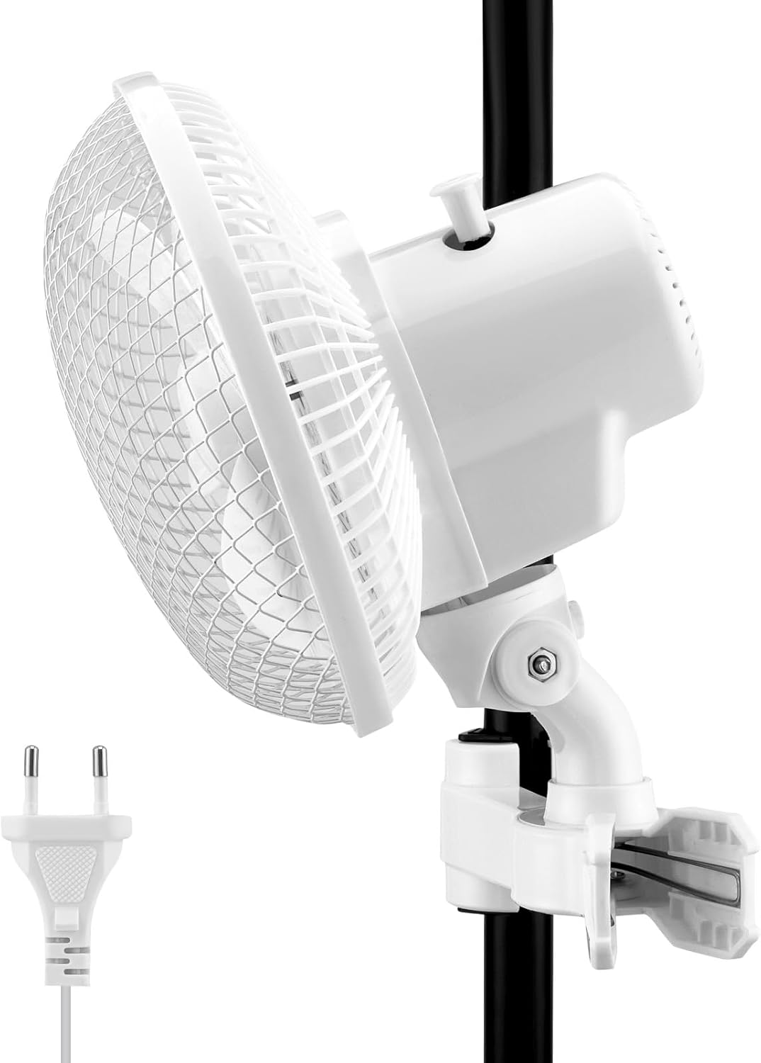 Grow Ventilator mit Clip, 20W Oszillierender Lüfter mit 2-Geschwindigkeiten, 1.5m Kabel, 20cm Durchm