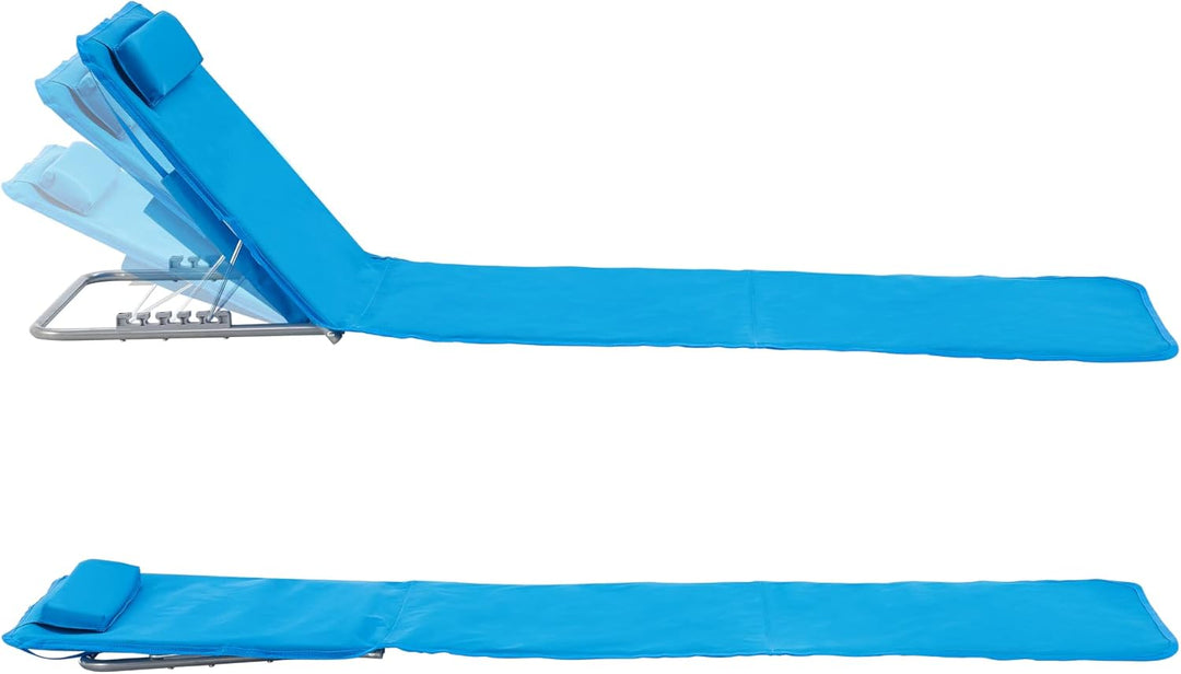 [en.casa] Strandmatte Cellorigo 2er Set Strandliege klappbar Blau Sonnenmatte mit 5-Fach Verstellbar
