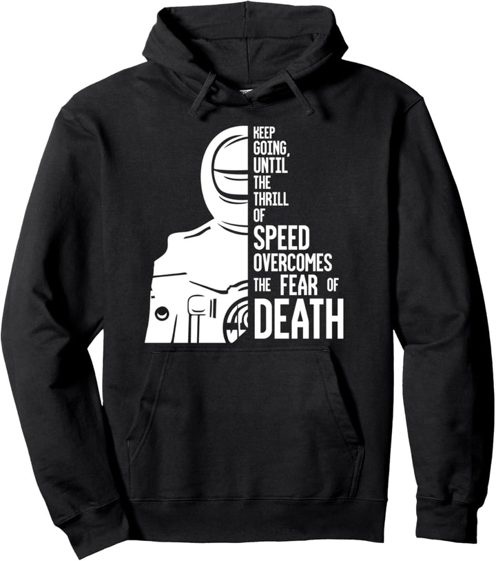 Speed Overcomes Angst vor dem Tod Motorradfahrer Geschenk Pullover Hoodie